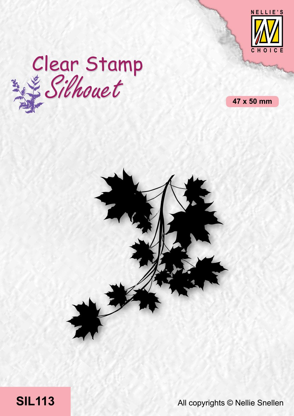 Nellie's Choice Tampon transparent Silhouette - Branche d'érable