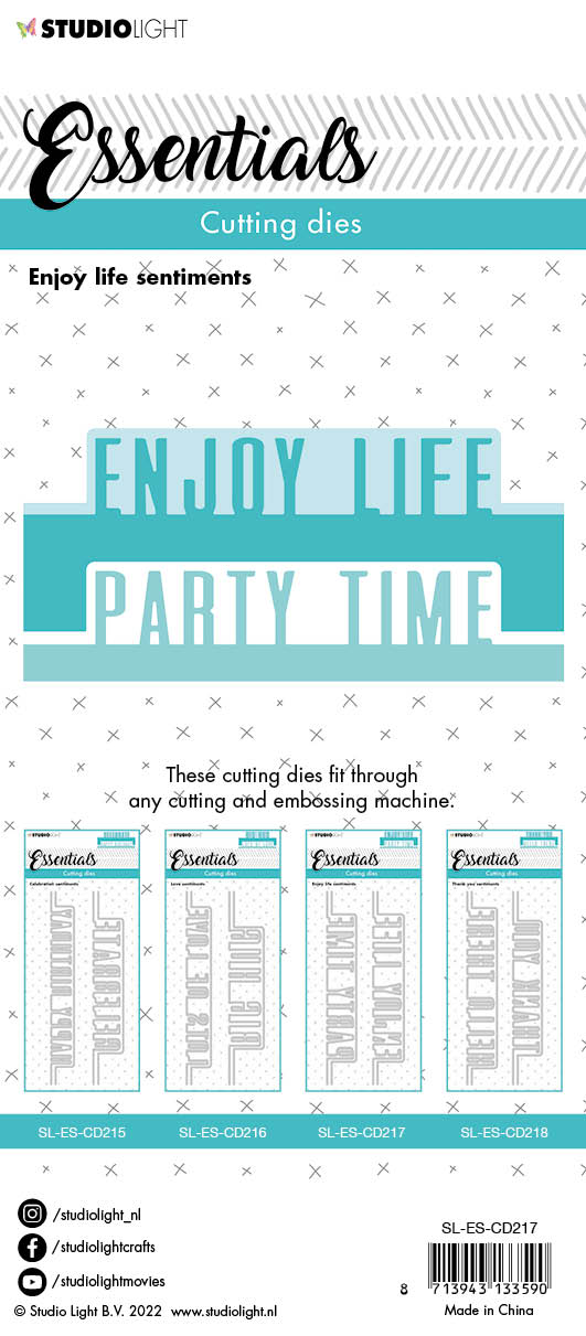 SL Matrice de découpe Enjoy Life Sentiments Essentials 62x152x1mm 4 pièces nr.217