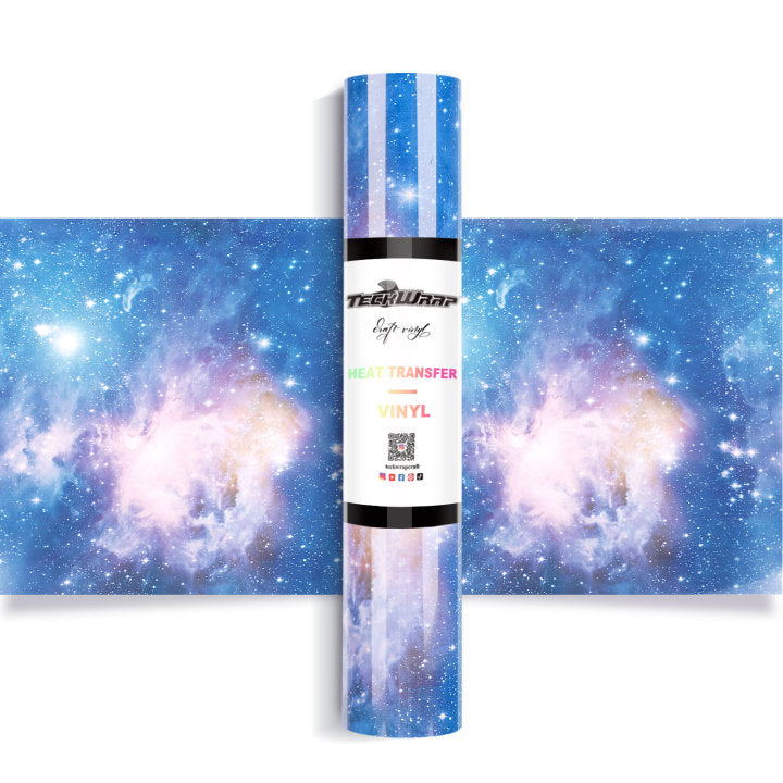 Teckwrap Galaxy Heat Transfer Vinyl - Bright Sky | Unleash Your Creativity with Colorful Swirls!