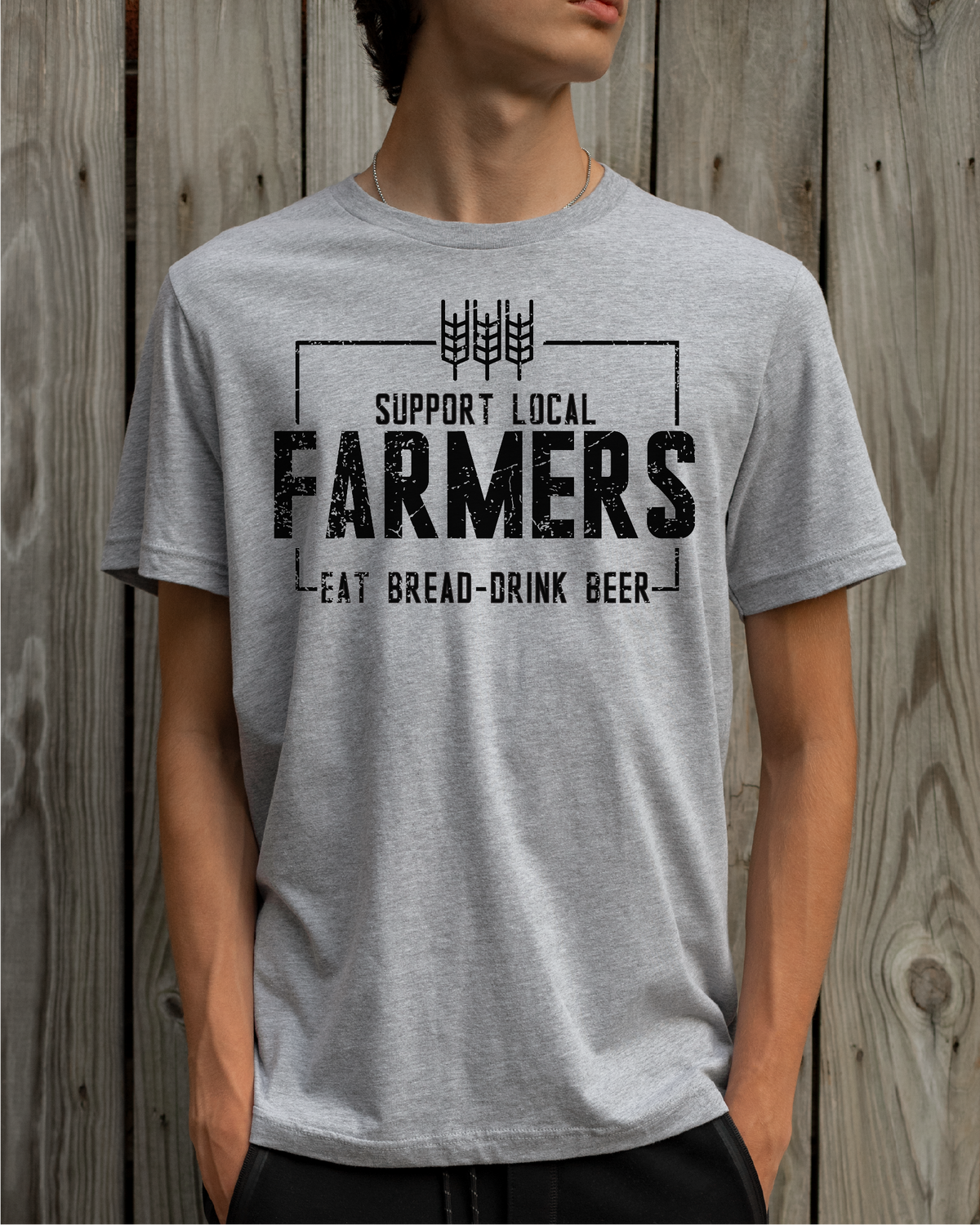 T-shirt unisexe Soutenez les agriculteurs locaux | Vêtements de ferme | Vêtements de la province