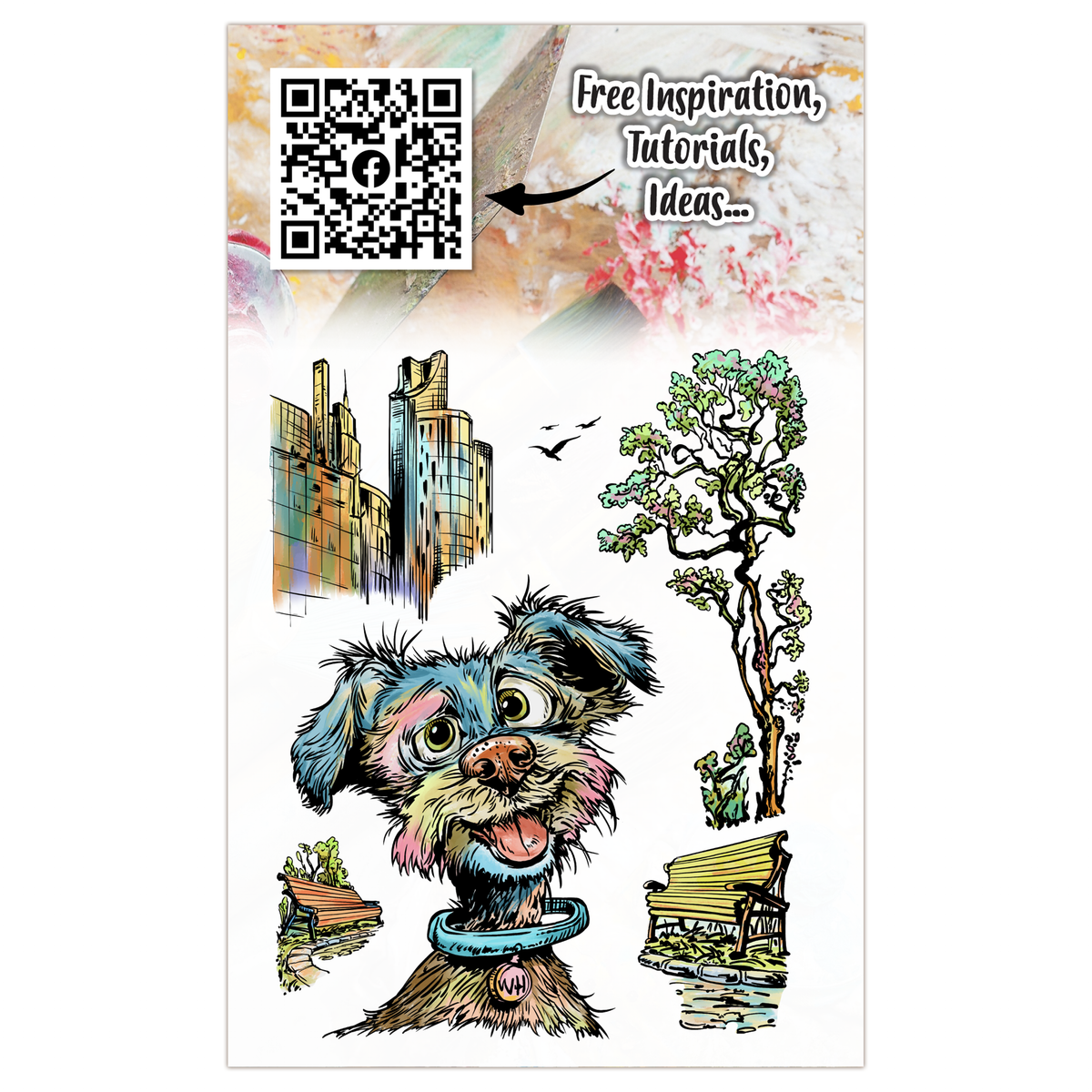AALL and Create - A6 Stamp Set - Skyline Sniffs