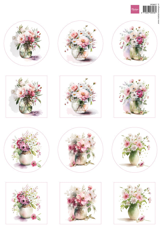 Marianne Design Feuille de découpage A4 - Cercles de fleurs