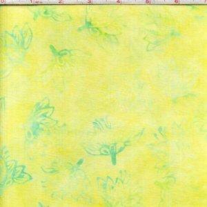 Anthology Batiks - Jaune avec fleur verte