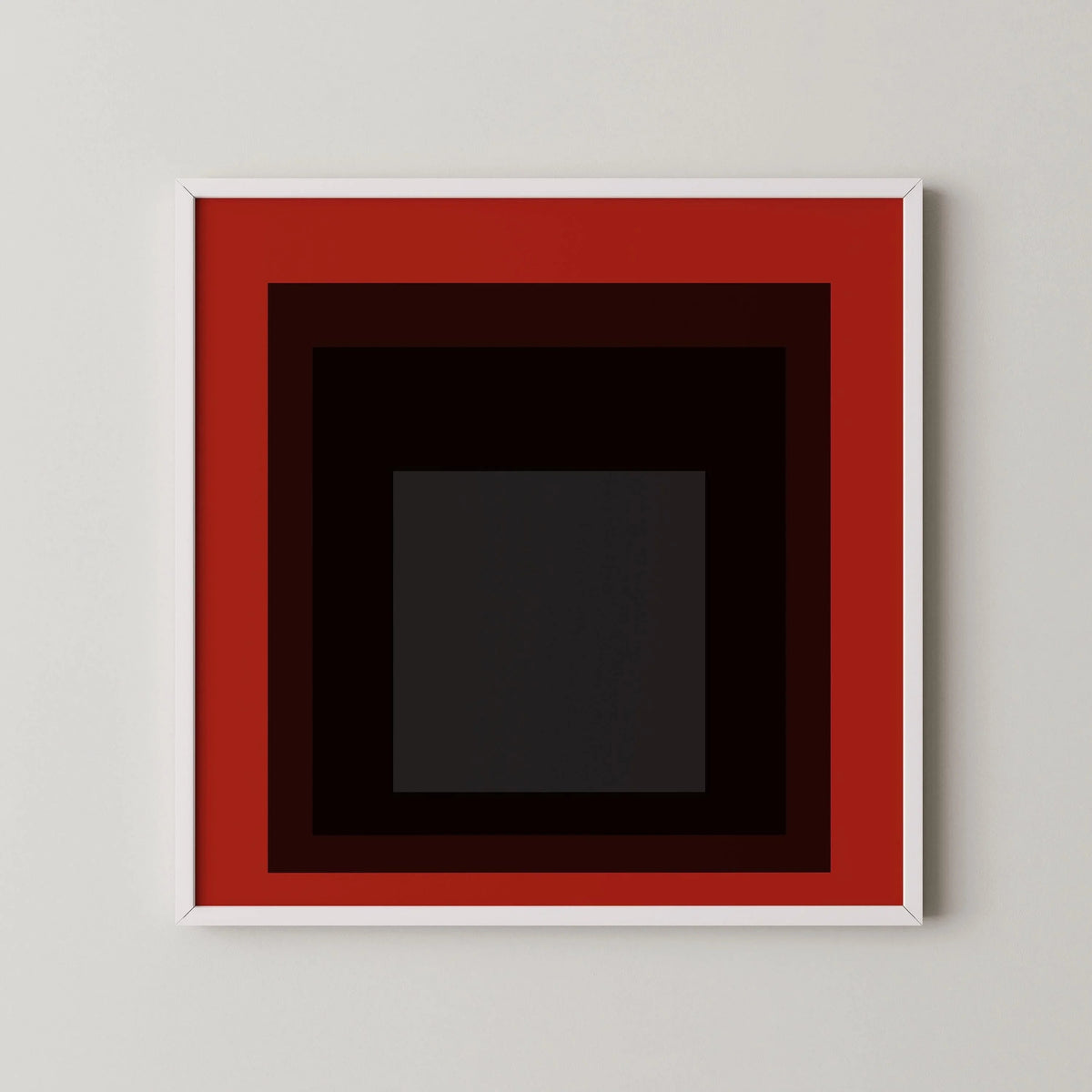 Impression Giclée « Sly » inspirée par Josef Albers : Art de carré rouge du milieu du siècle moderne (1x1)