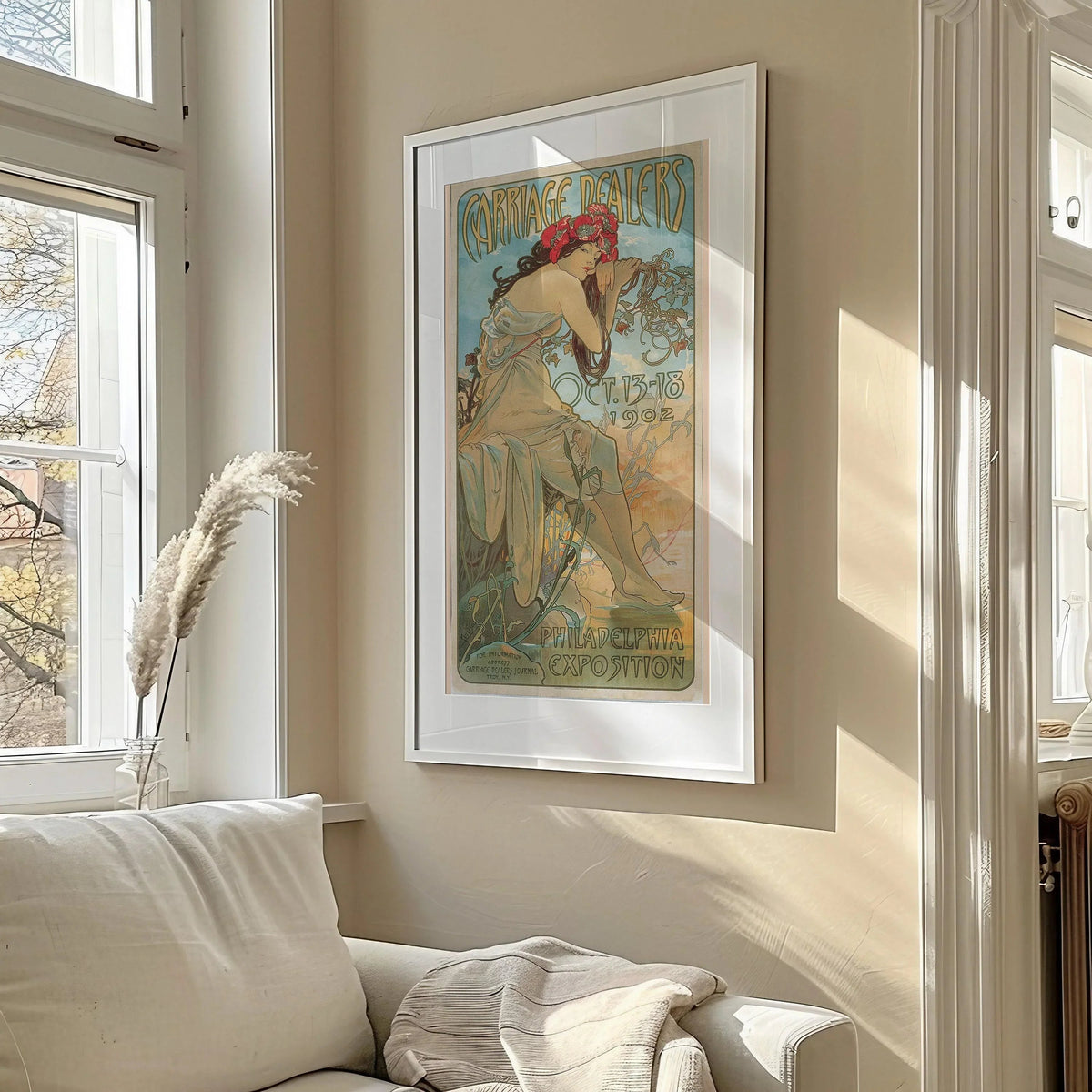 Alphonse Mucha - Carriage Dealers | Vintage Narrow Vertical Art (available handframed or unframed) 2x1