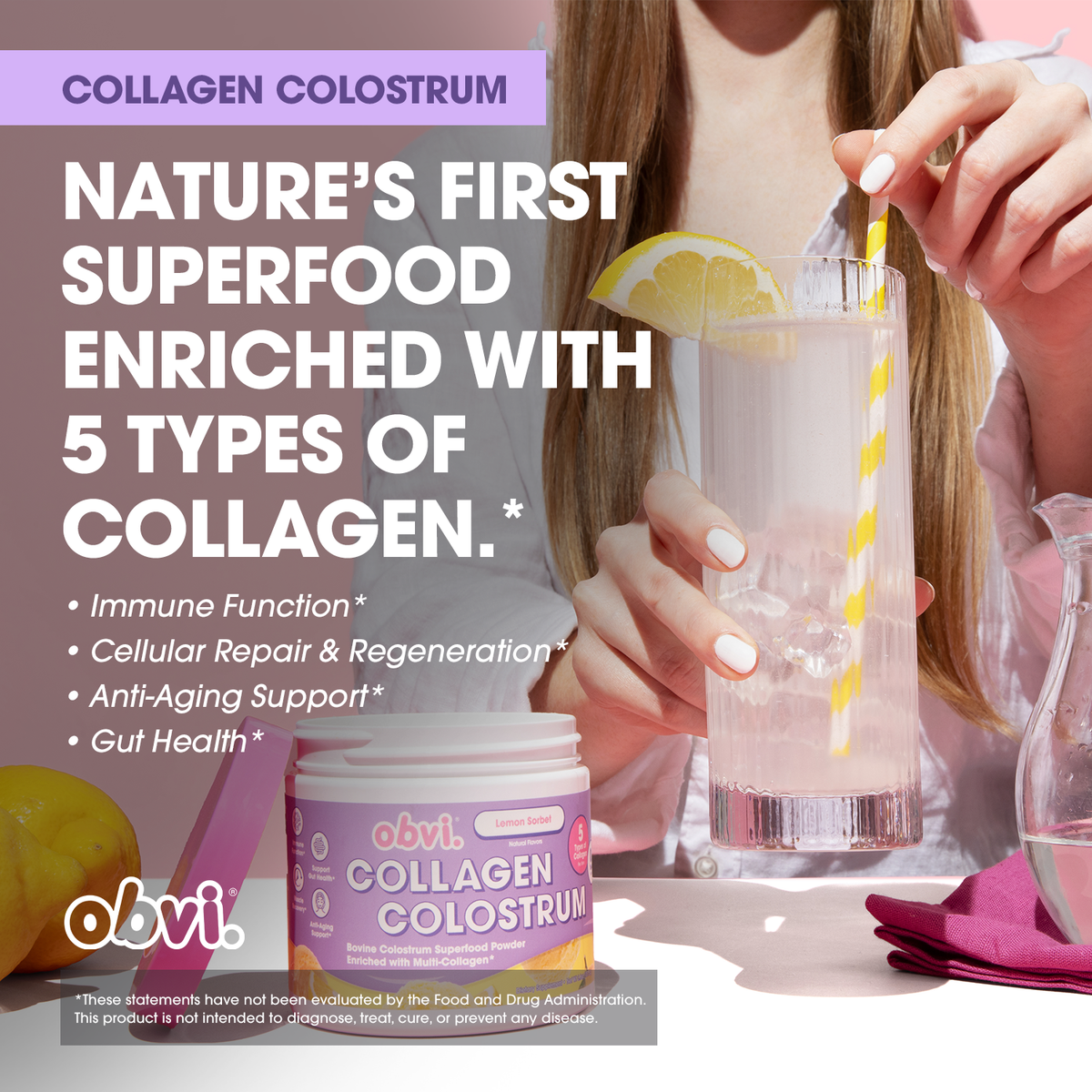 Obvi. Collagen Colostrum - Lemon Sorbet