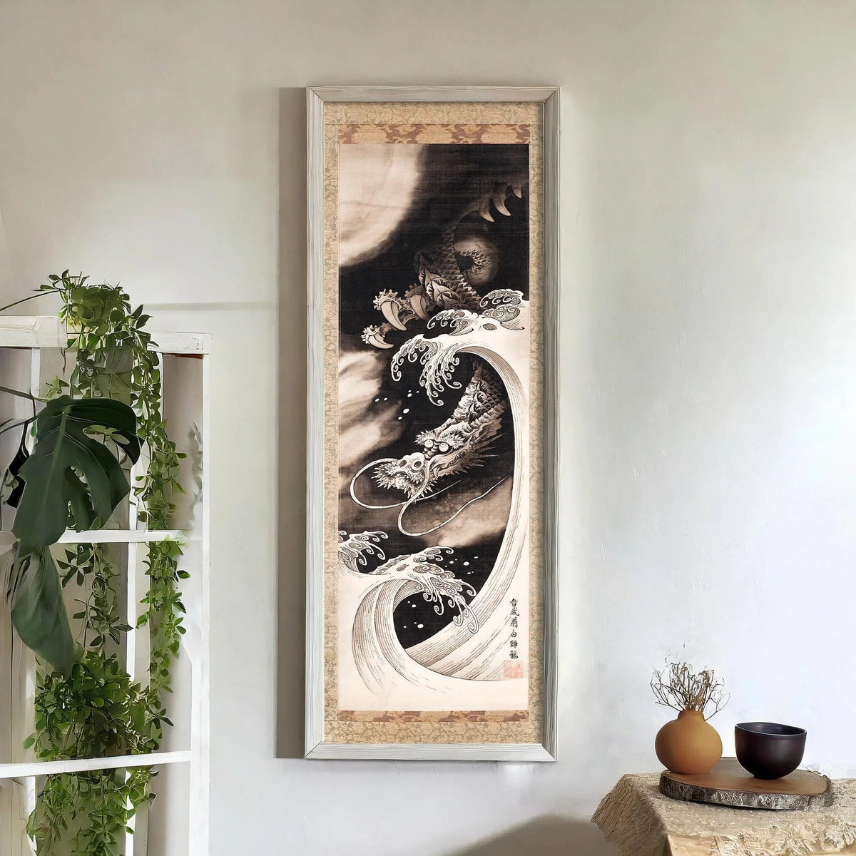 Japanese Dragon Art Print: Vintage Soga Sohaku Giclee Artwork