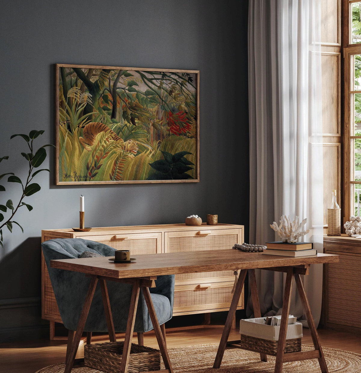 Henri Rousseau - Tiger in a Tropical Jungle | Famous Art (available handframed or unframed)