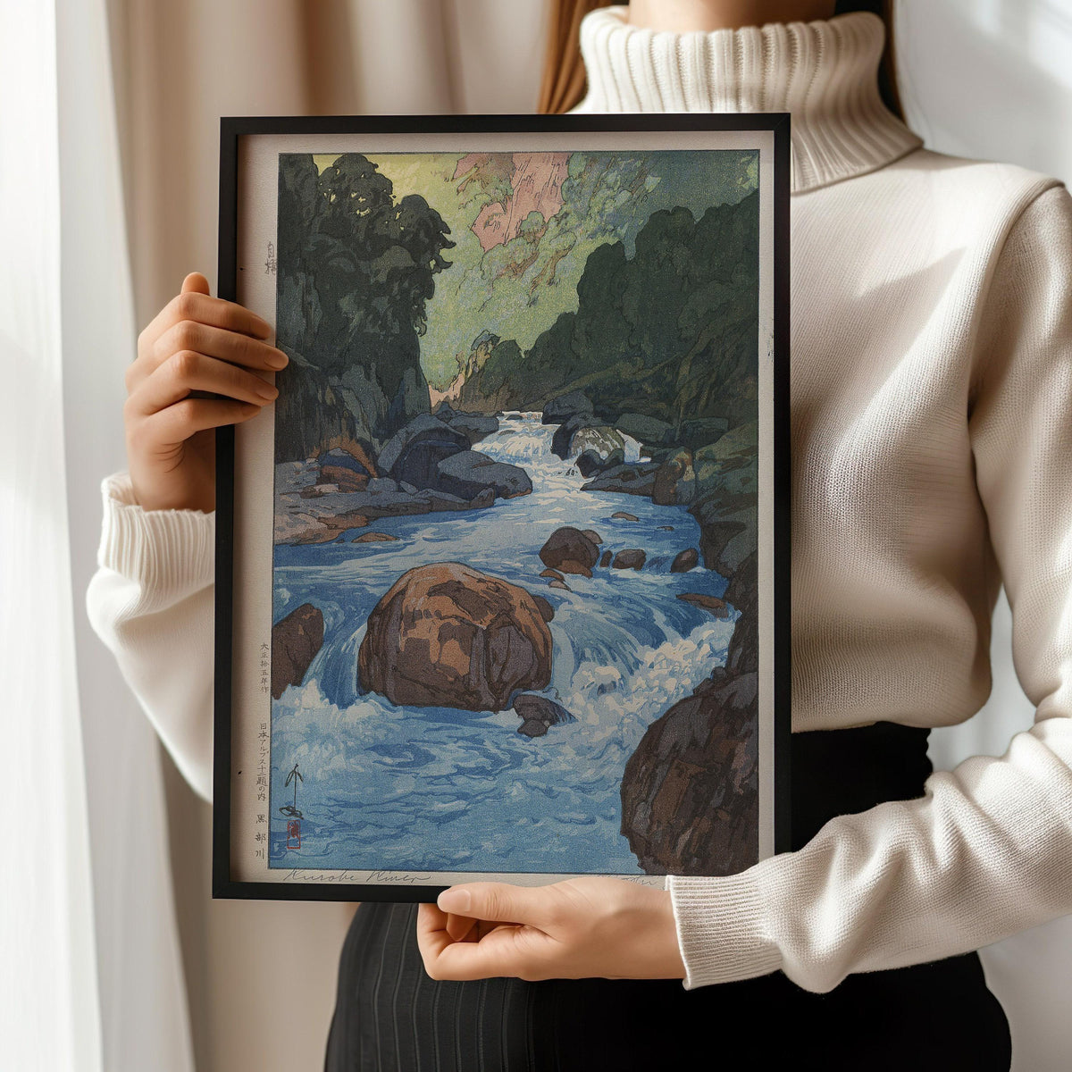 Estampe Giclée Hiroshi Yoshida - La rivière Kurobe : Art japonais ancien sur bois