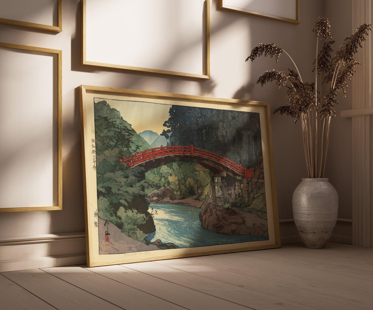 Hiroshi Yoshida Sacred Bridge Print: Vintage Japanese Woodblock Art