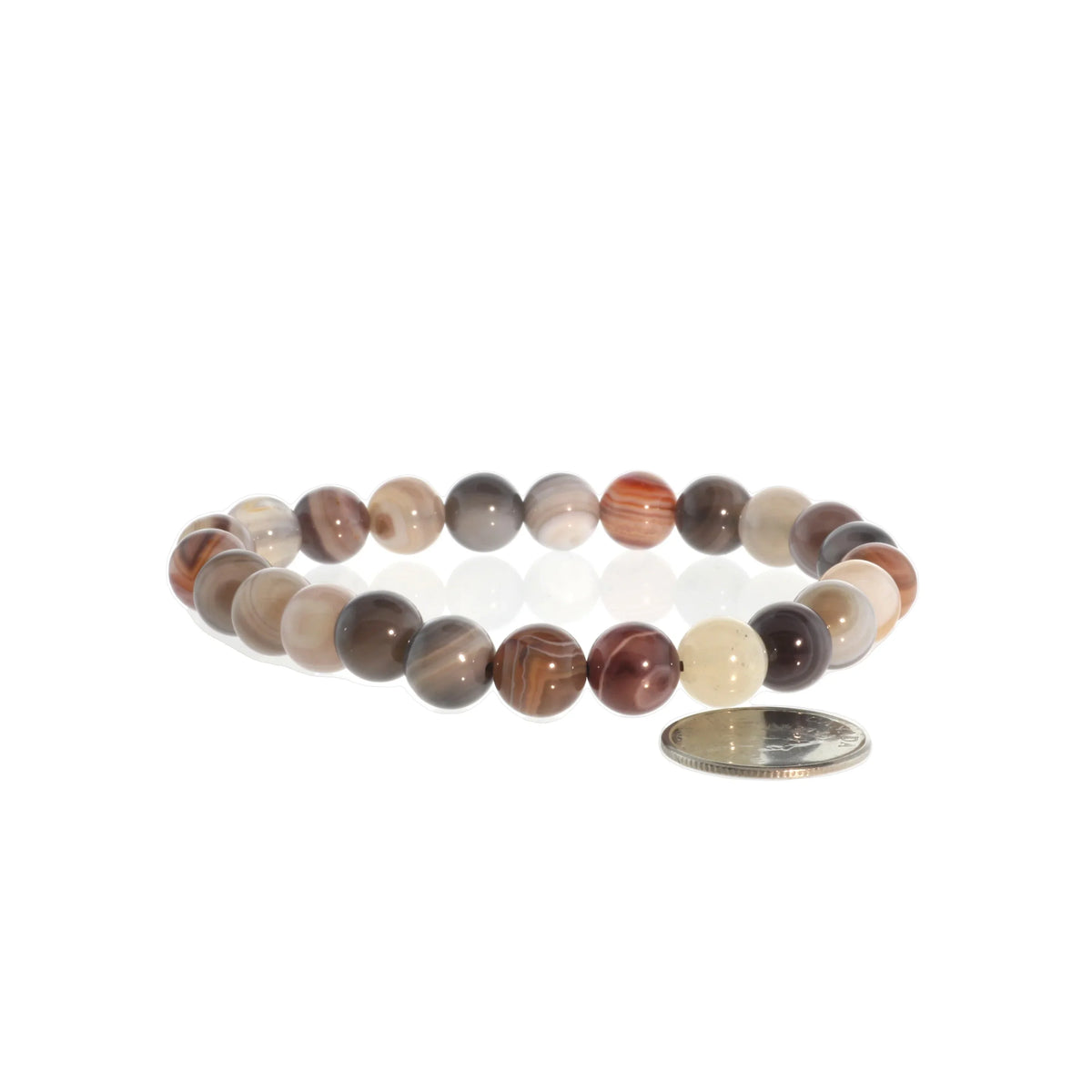 Agate Botswana Round Bracelet - 8mm