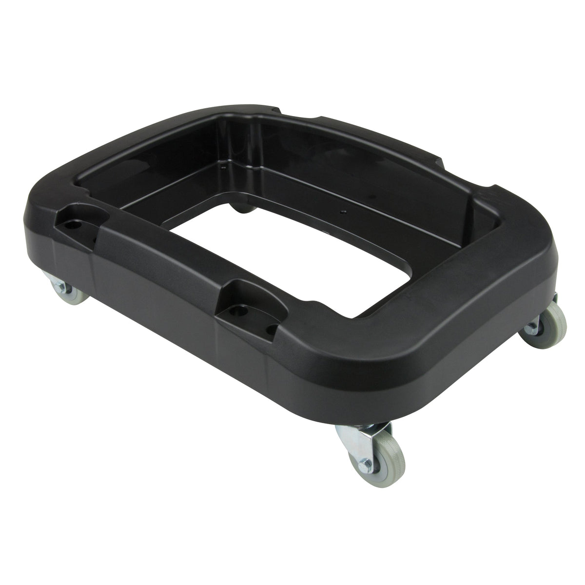 Diable pour poubelle de recyclage et de déchets, polypropylène, noir, convient aux bacs de 43,8 cm x 31,8 cm