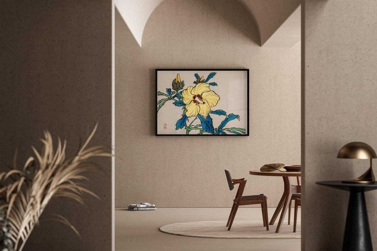 Kono Bairei Hibiscus Print: Vintage Japanese Floral Giclee Wall Art