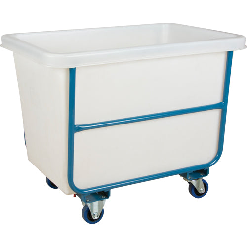 Camion-benne mural conique, polyéthylène blanc, 99 cm L x 68,5 cm l x 78,7 cm H, volume de 0,34 m³, capacité de 453,6 kg