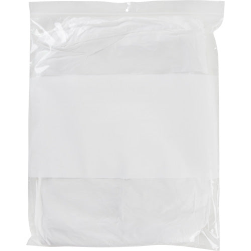 Sachets en polyéthylène avec bloc blanc, refermables, 38,1 cm x 30,48 cm, 50 microns