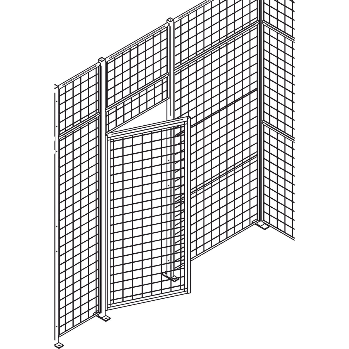 Porte battante grillagée robuste, 0,91 m L x 2,13 m H
