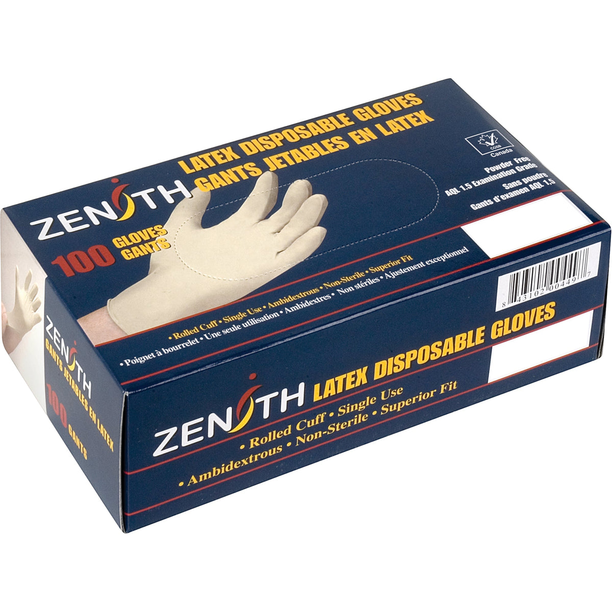 Gants d'examen de première qualité pour peaux sensibles, petite taille, latex, 4 mil, sans poudre, naturels