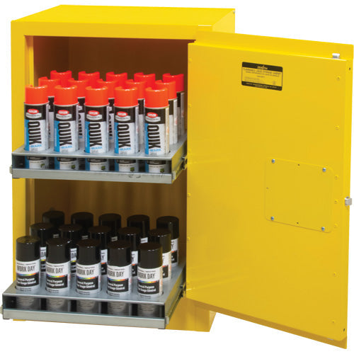 Armoire de stockage pour aérosols inflammables, 12 gal., 1 porte, 23" L x 35" H x 18" P