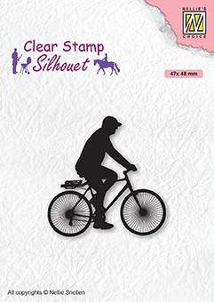 Tampon transparent Silhouette Hommes-Objets Cycliste