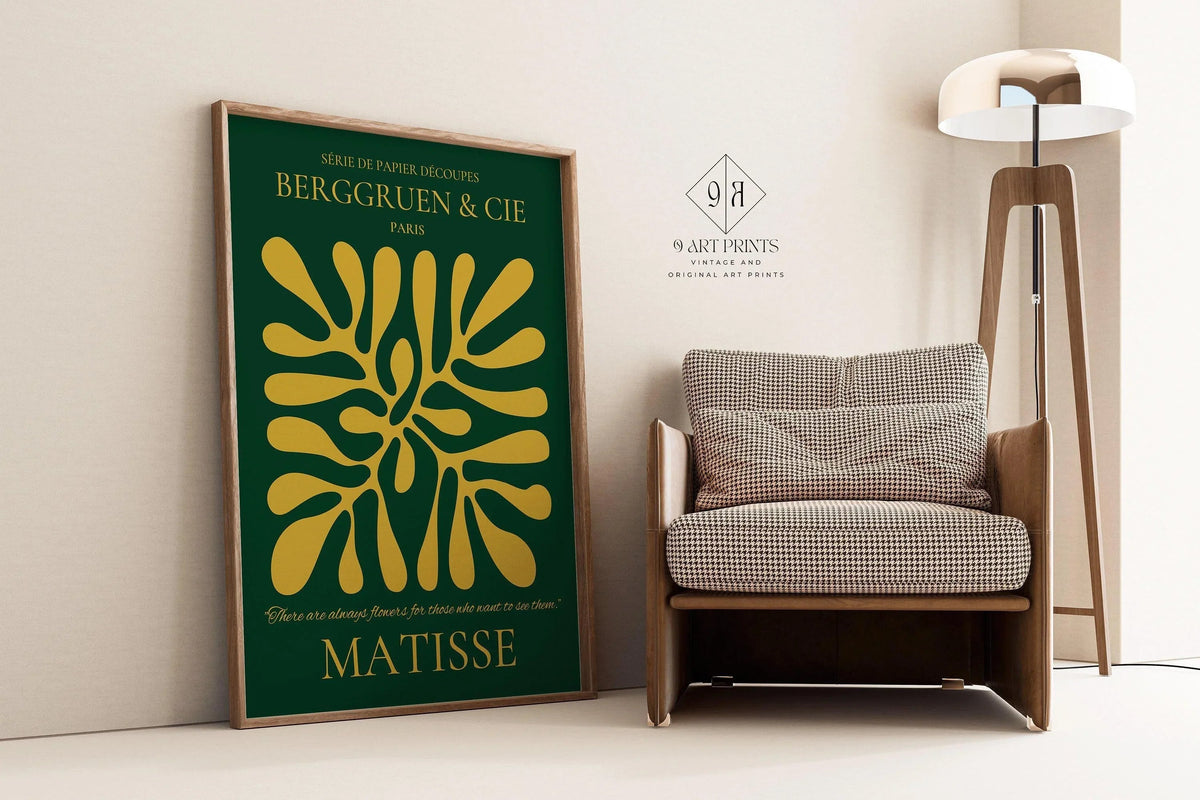 Lot d'impressions d'art Bauhaus William Morris Matisse : Vert Émeraude Or (Encadré ou Non Encadré)