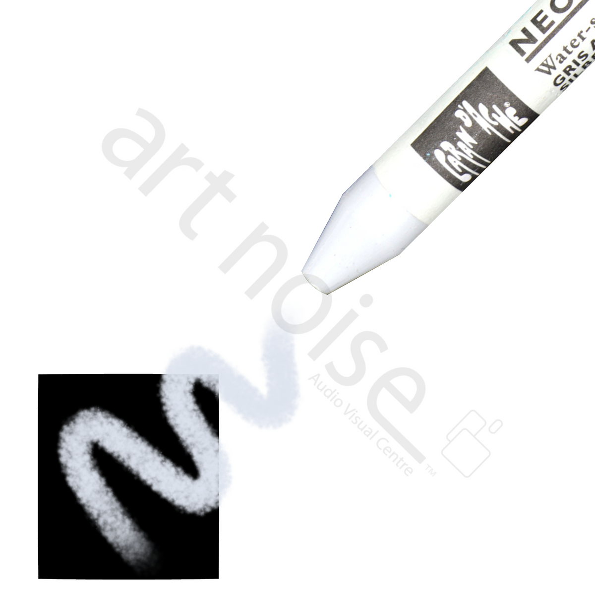 Caran d'Ache - Classic Neocolor II Water Soluble Wax Crayon - Black, White and Greys
