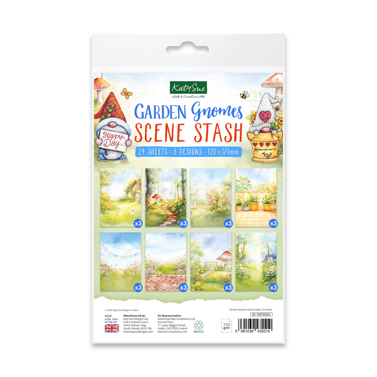 Scène de gnomes de jardin Stash 24 feuilles