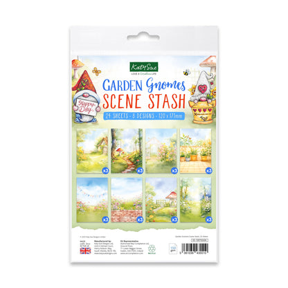 Scène de gnomes de jardin Stash 24 feuilles