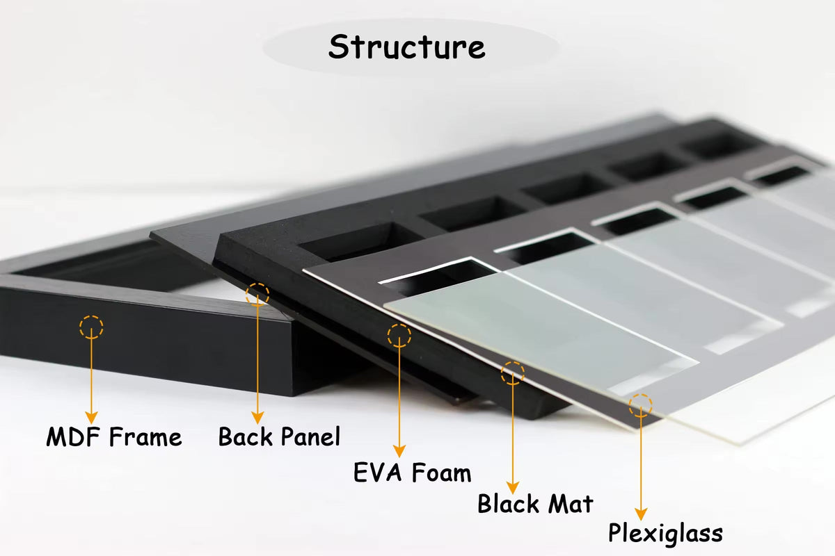 EVORETRO Wooden Display Frame for Magnetic Card Holders