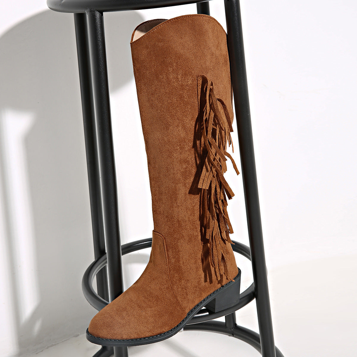 Women's Tassel Thigh High Boots – Suede Pointed Toe Fashion Boots