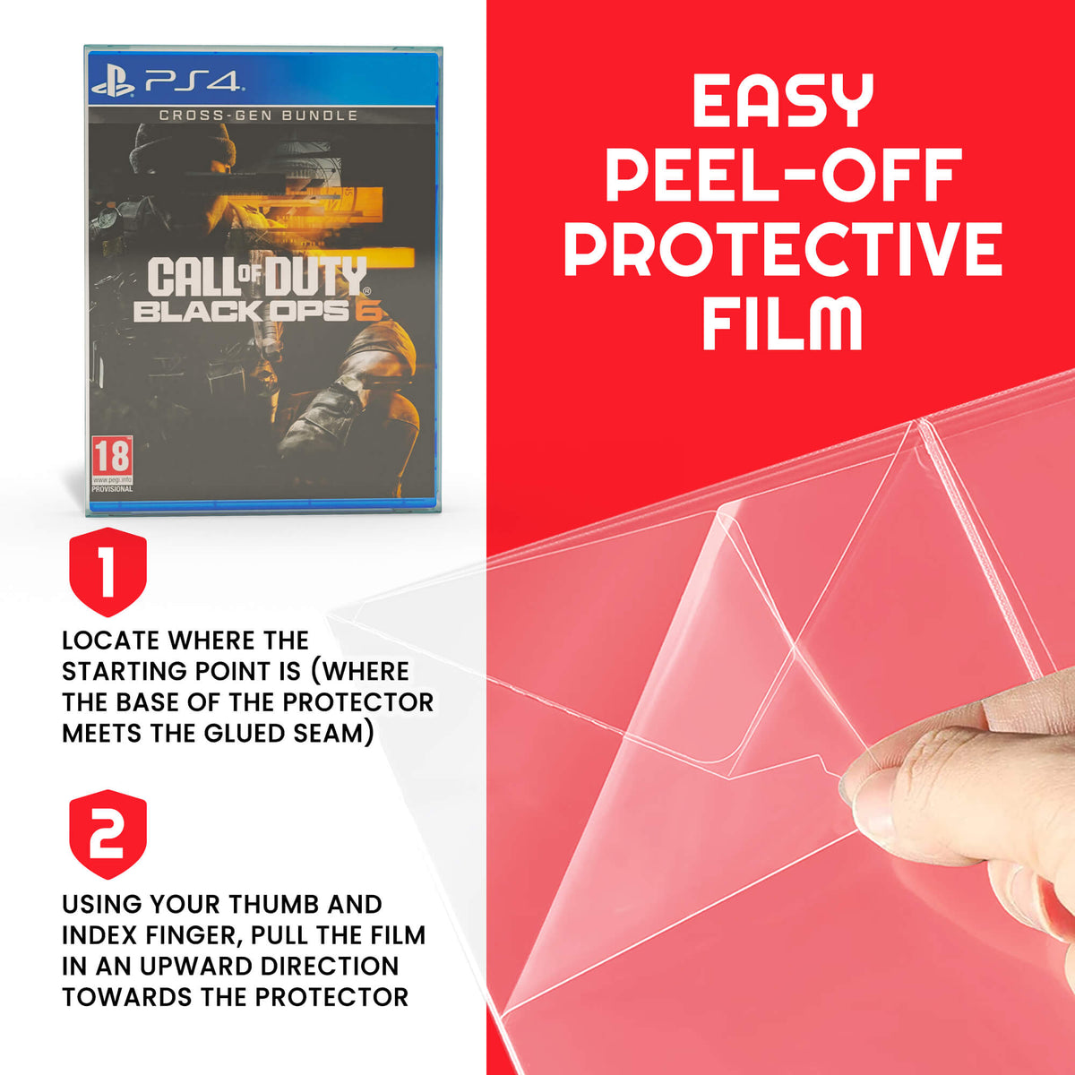 EVORETRO Protecteur d'étui d'affichage pour livre en métal PS3/PS4 Protecteur en PET