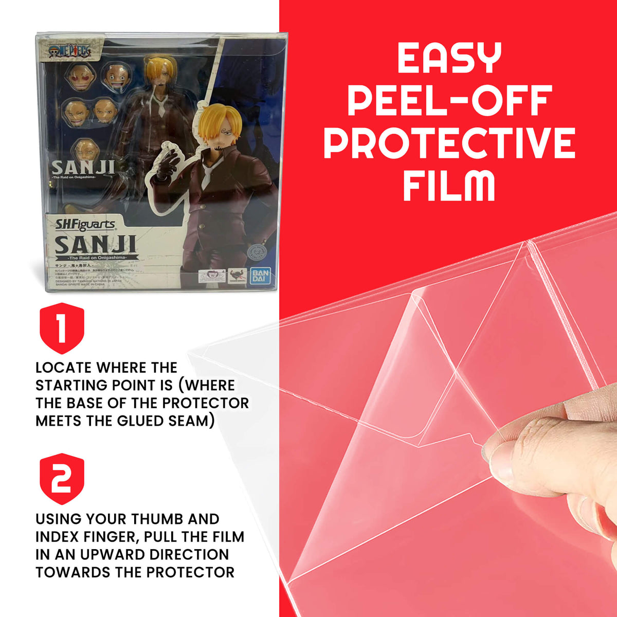 Transparent EVORETRO PET Display Case Protector for SH Figuarts Sanji Figure