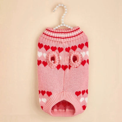 Pull tricoté pour chien | Pull pour chien Cœur d'amour
