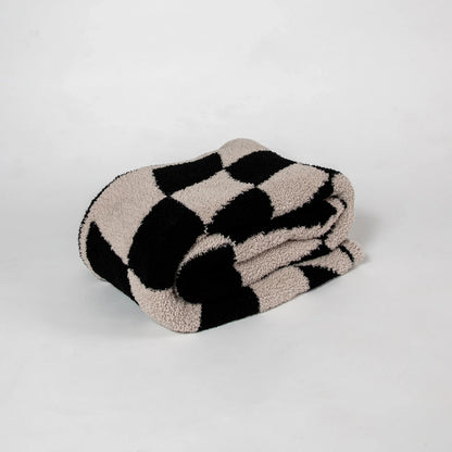 Jeté étendu à motif à damier ondulé Tap Shoe et Rainy Day