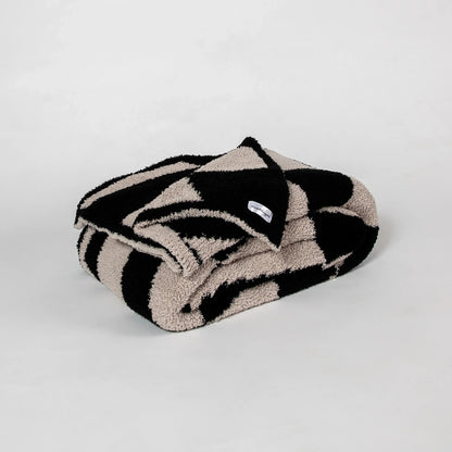 Jeté étendu à motif à damier ondulé Tap Shoe et Rainy Day