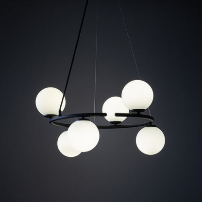 ANABELLE 6-Light Scandinavian Globe Chandelier for Dining Room & Modern Interiors