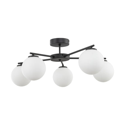 ELTON Black 5-Light Scandinavian Ceiling Light for Living Room, Bedroom & Hallway