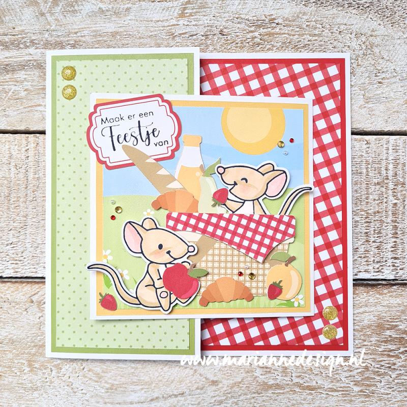 Marianne Design Tampon et Matrices de découpe - Animaux d'Eline - Pique-nique