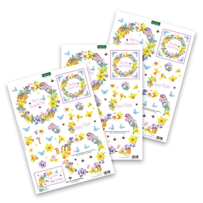 Découpage prédécoupé – Couronne printanière (Lot de 3)