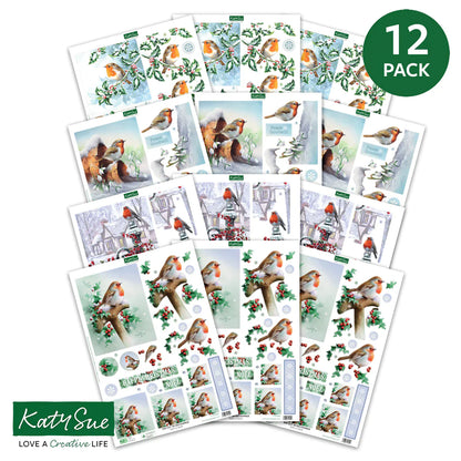 Découpes à Embosser – Rouges-gorges (Lot de 12)