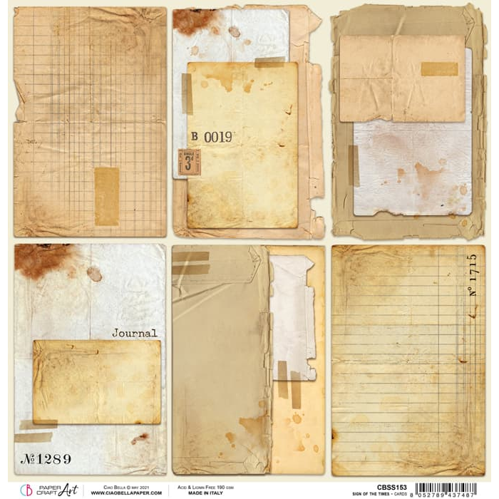 Ciao Bella Sign Of The Times Cartes Feuille De Papier 30,5X30,5 Cm 1 Feuille