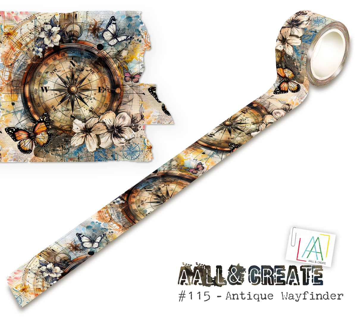 AALL and Create - Washi Tape 25mmx10m - Boussole Ancienne