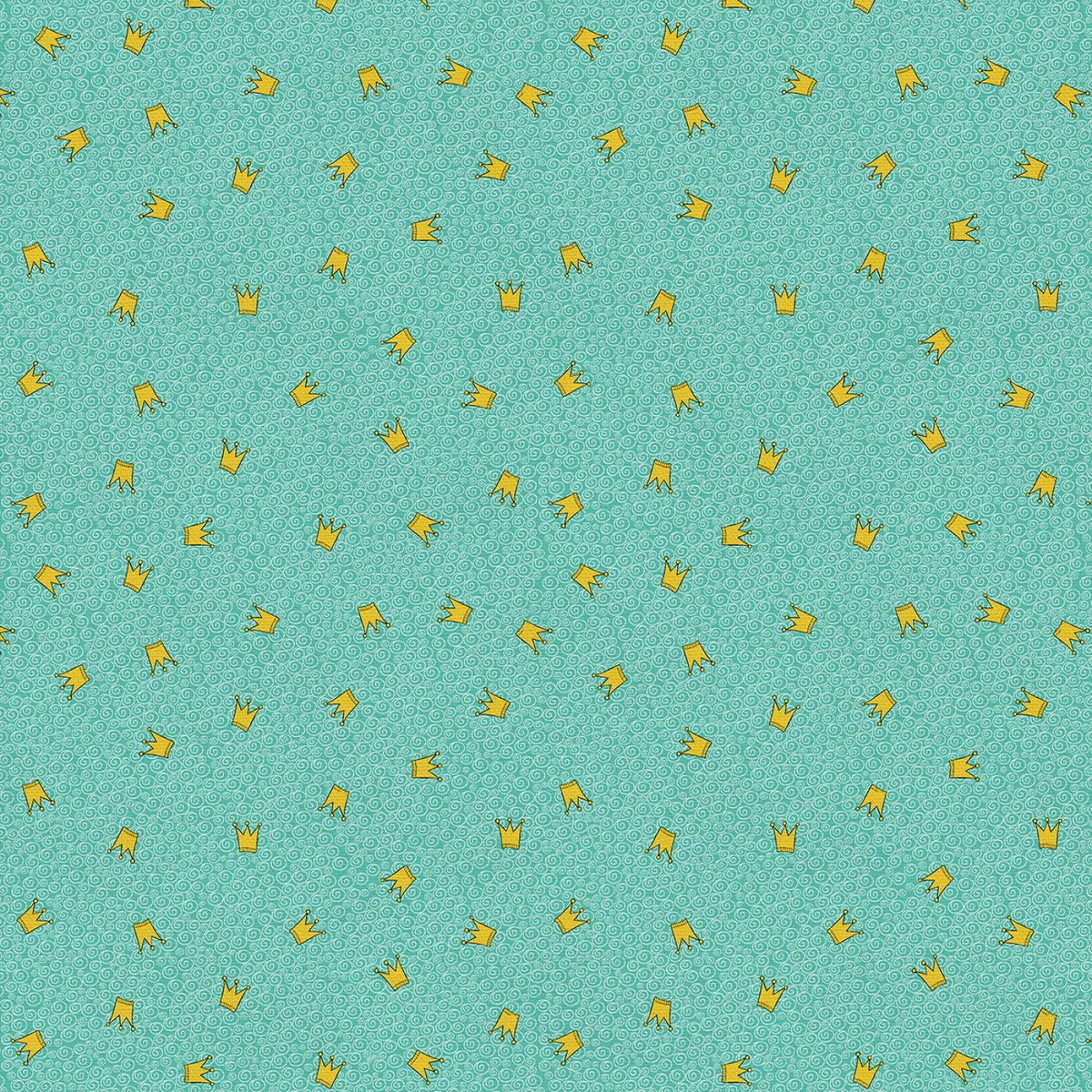 A Royal Fairytale - Crowns - Mint by Paintbrush Studio Fabric