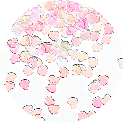 Rainbow(Transparent) Heart Glitter