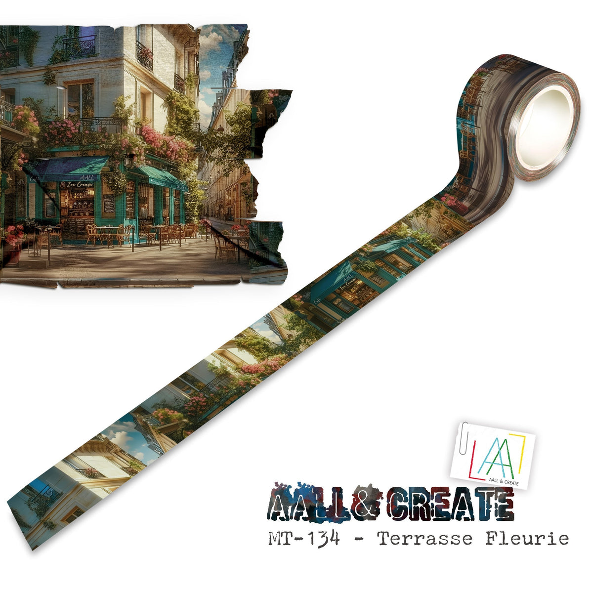 AALL and Create - Washi Tape 25mm x 10m - Terrasse Fleurie (Layer-It-Up!)