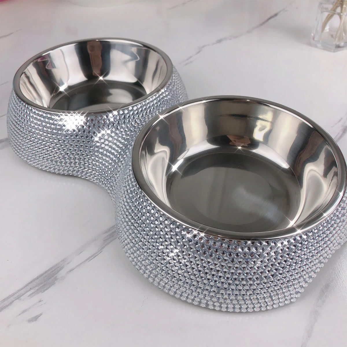 Bedazzle Me Rhinestone Dog Bowl | Decorative Sparkle Pet Bowl