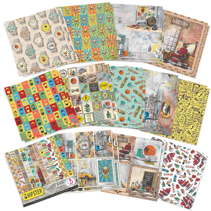 Bloc de papier Ciao Bella Hipster 15,2x15,2 cm 24 feuilles/paquet
