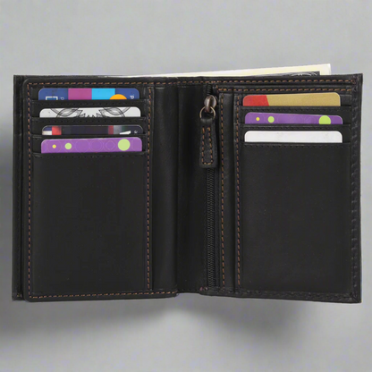 Portefeuille en cuir MET pour homme avec protection RFID