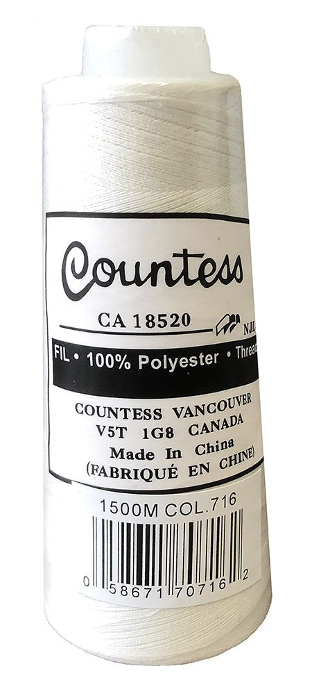 Fil surjeteuse Countess, polyester, 40/2, 1500M