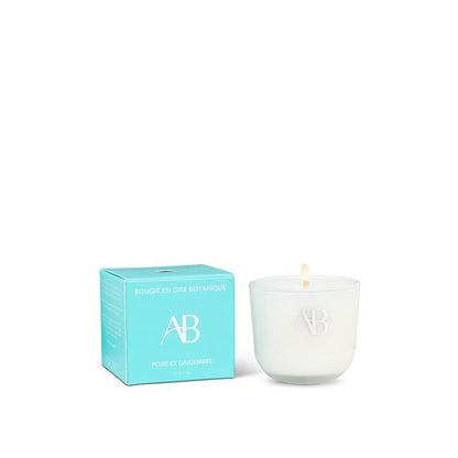 Mini Pear Ginger Scented Candle with Spice & Amber Notes by Aromabotanical