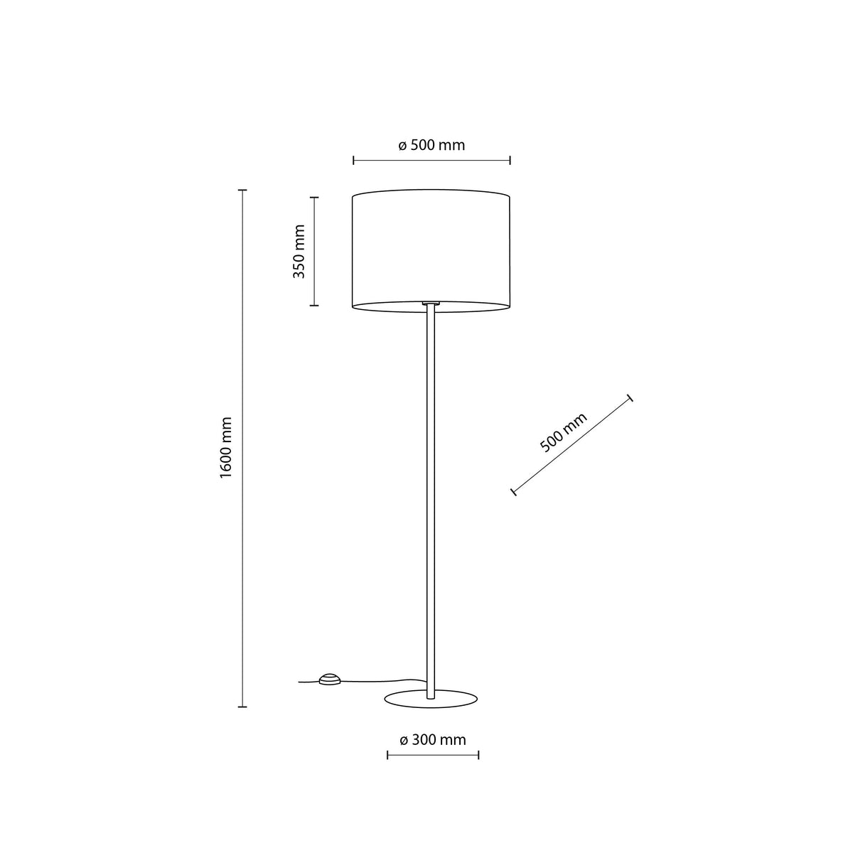 UMBERTO Brown Modern Floor Lamp for Living Room & Bedroom